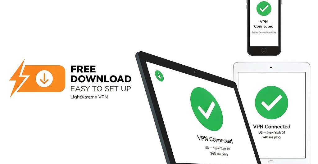 LightXtreme VPN client: unlimited data and speed, over 2,000 servers stretching across 70+ countries, multiple devices online at once